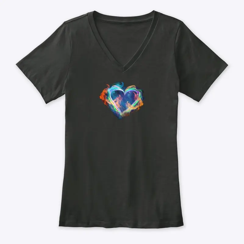 INSPO-Wmns HEART EXPLOSION VNeck Tee