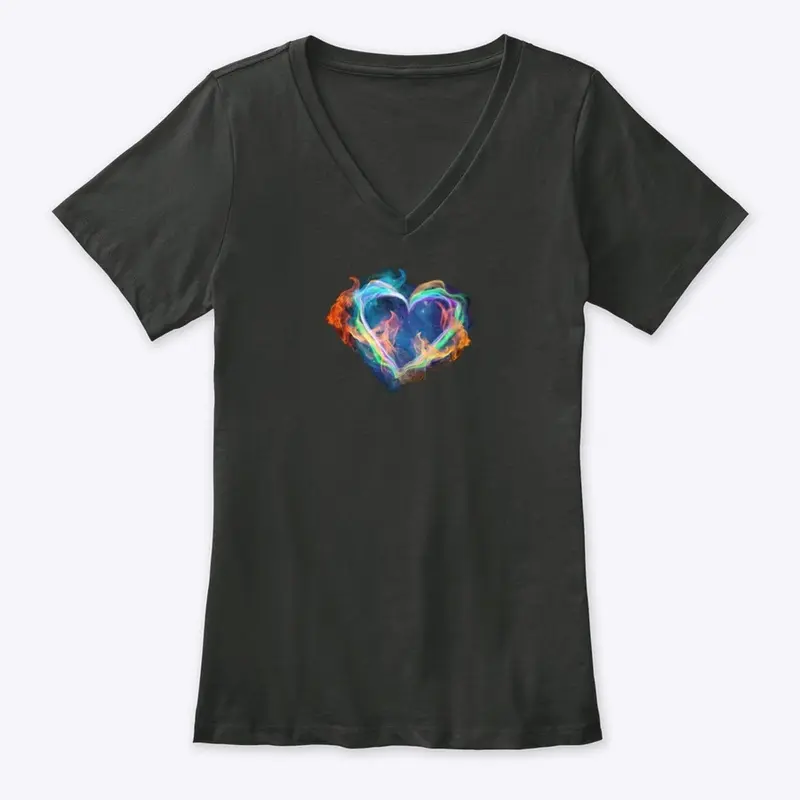 INSPO-Wmns HEART EXPLOSION VNeck Tee